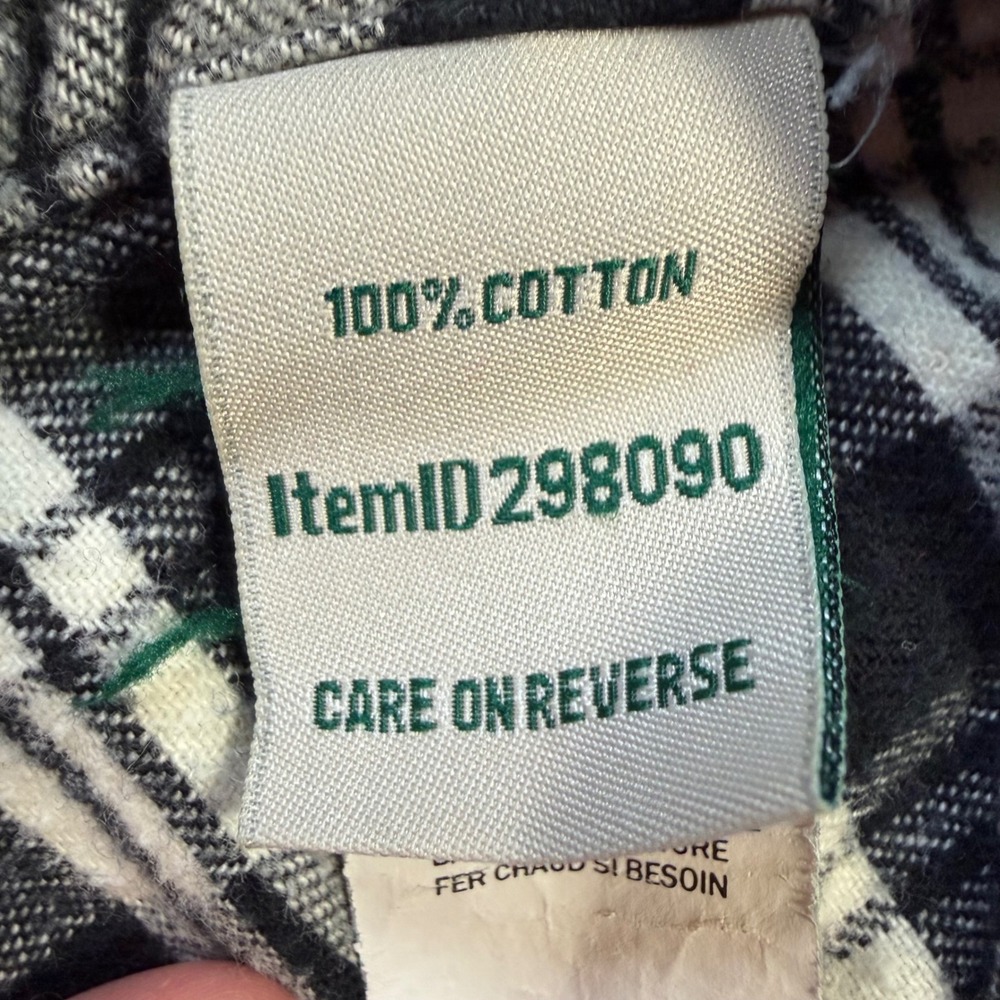 LL Bean Womens M Slightly Fitted Flannel Shirt‎ Black White Plaid Cotton 298090 - Picture 5 of 7